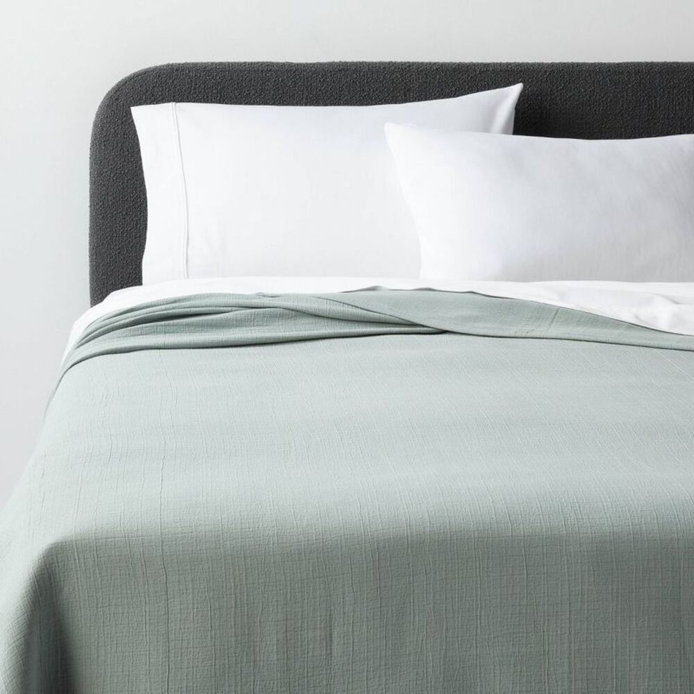 Threshold - Full/Queen Luxe Matelasse Coverlet Light Teal Green. New